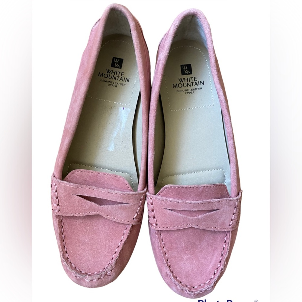 White Mountain Pink Suede Loafers Size 7